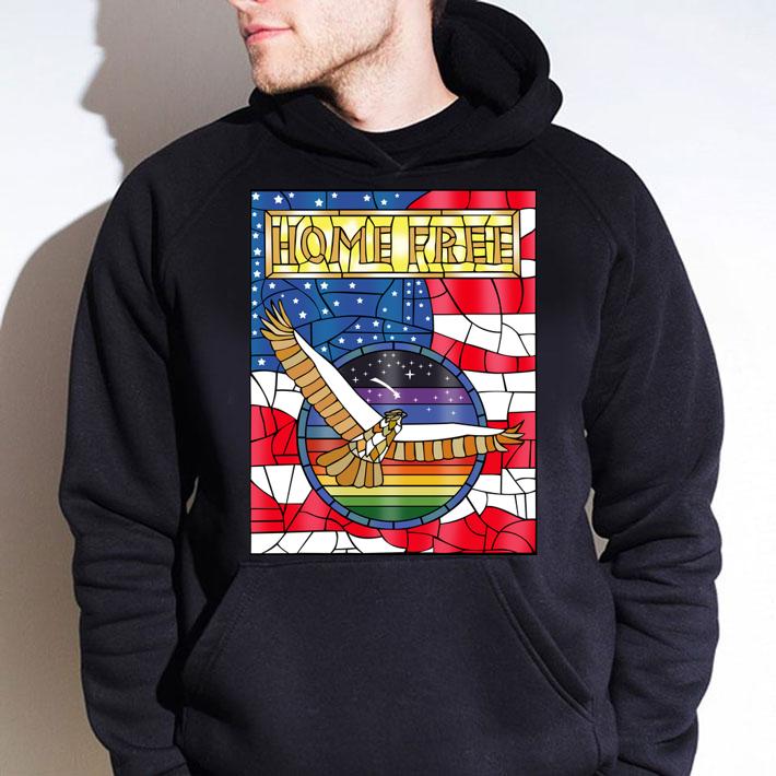 Home Free Stained Glass Comfort Eagle American Flag Independence Day t-shirt hoodie