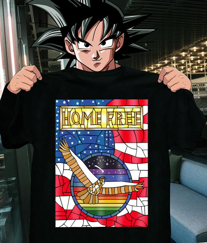 Home Free Stained Glass Comfort Eagle American Flag Independence Day t-shirt shirt