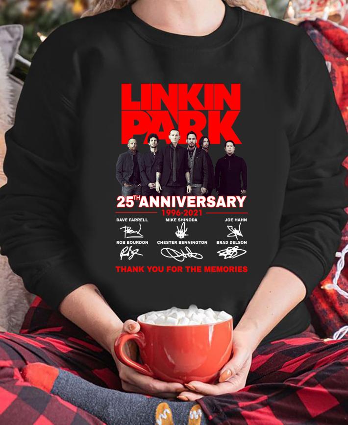 Linkin Park 25th Anniversary 1996 2021 Thank You For The Memories Signatures t-shirt sweatshirt