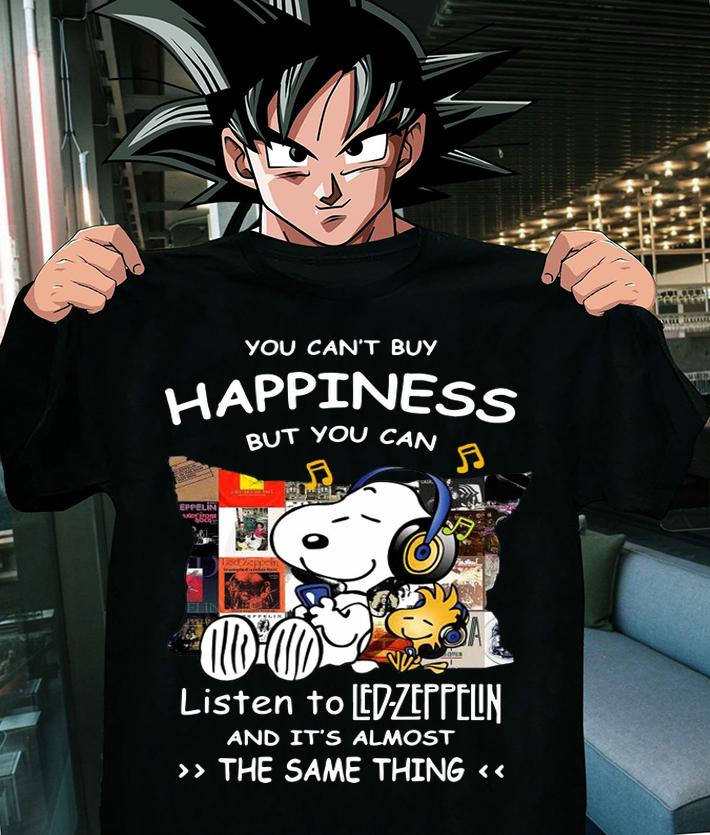 Top Snoopy And Woodstock You Can’t Buy Happiness But You Can Listen To Led-zeppelin t-shirt shirt