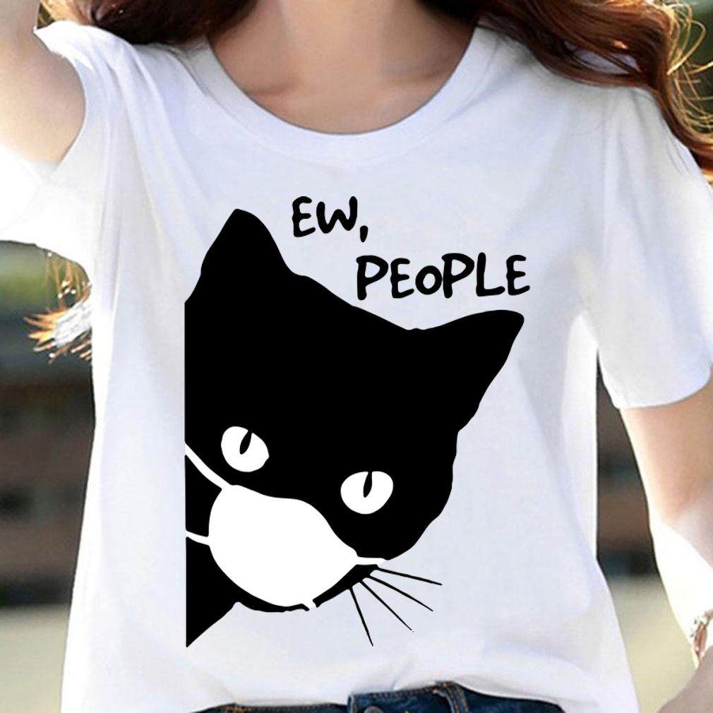Black Cat Face Mask Ew People t-shirt woman shirt