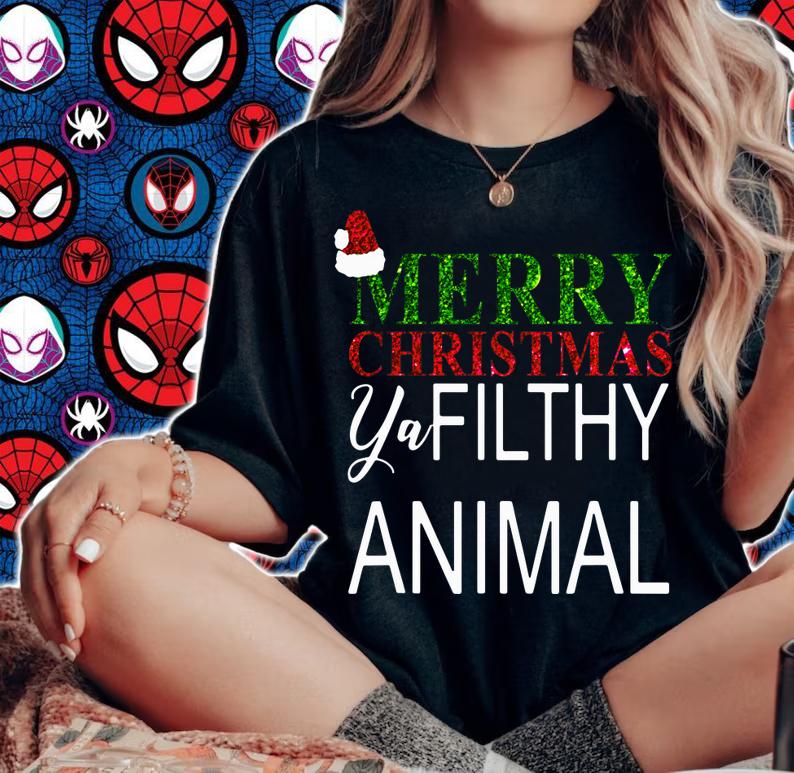Beautiful Merry Christmas Ya Filthy Animals t-shirt woman shirt