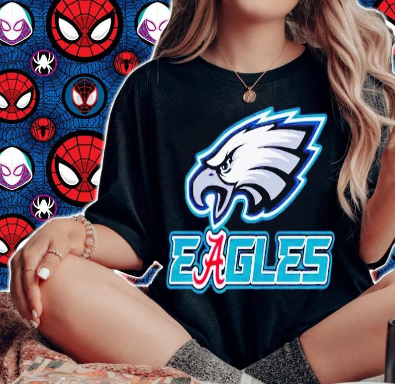 Eagles Philadelphia Eagles and Alabama Crimson Tide t-shirt woman shirt