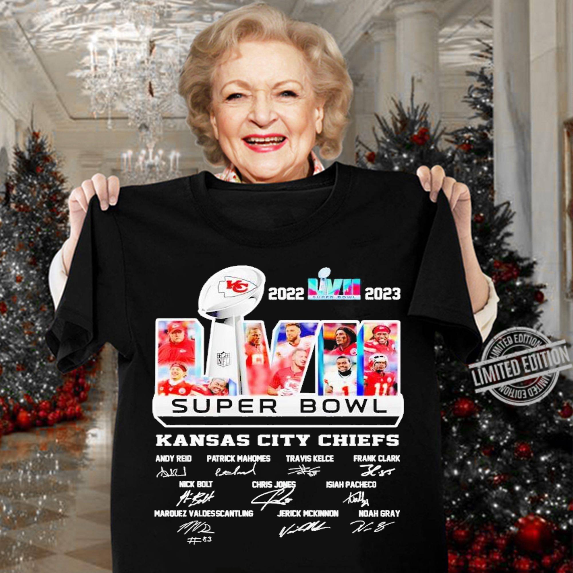 2022-2023 Kansas City Chiefs Super Bowl Champions signatures shirt t-shirt woman shirt