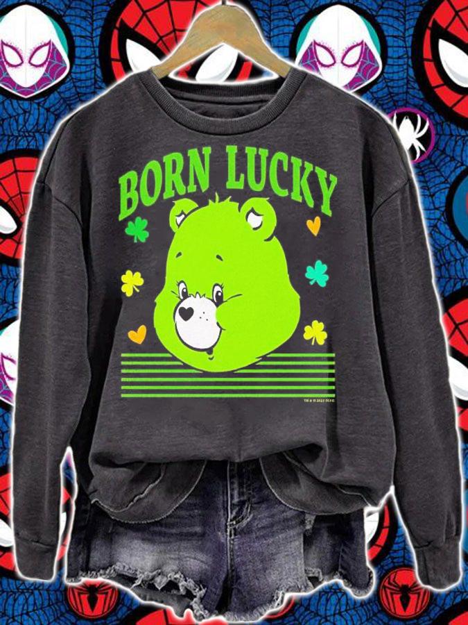 Care Bears St. Patrick's Day Good Luck Bear Born Lucky shirt t-shirt sweatshirt