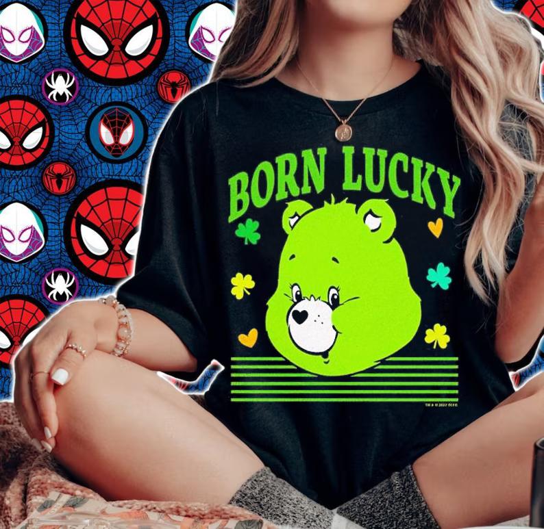 Care Bears St. Patrick's Day Good Luck Bear Born Lucky shirt t-shirt woman shirt