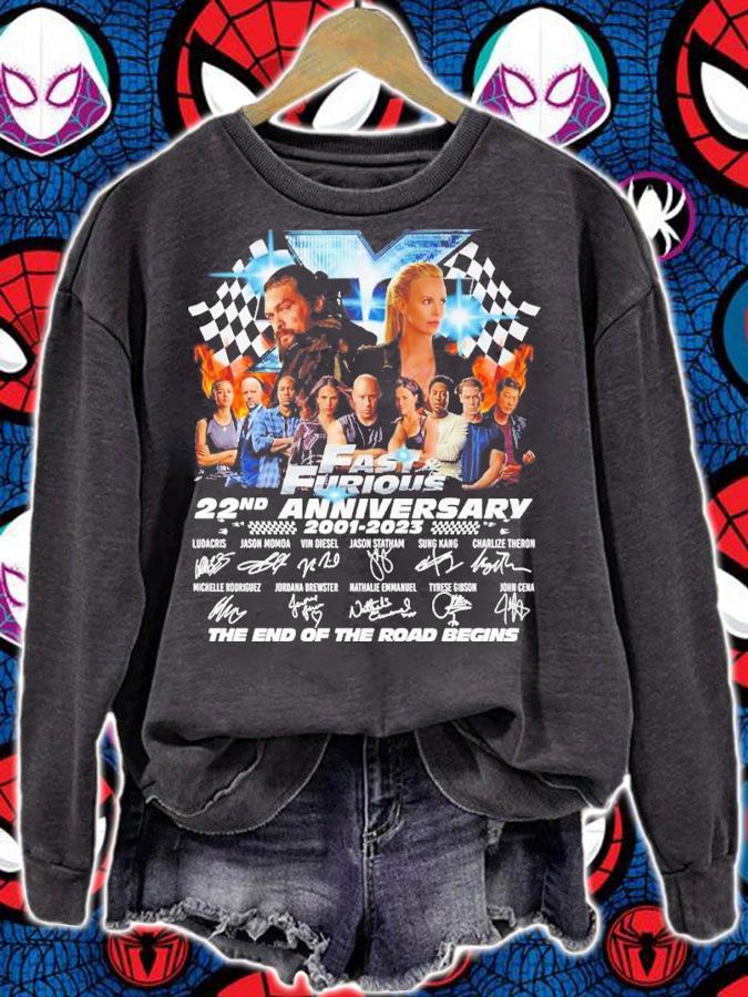 Fast And Furious 22nd Anniversary Signatures The End Of The Road Begins Shirt t-shirt sweatshirt