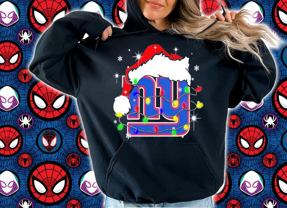 New York Giants Santa hat Christmas shirt t-shirt hoodie
