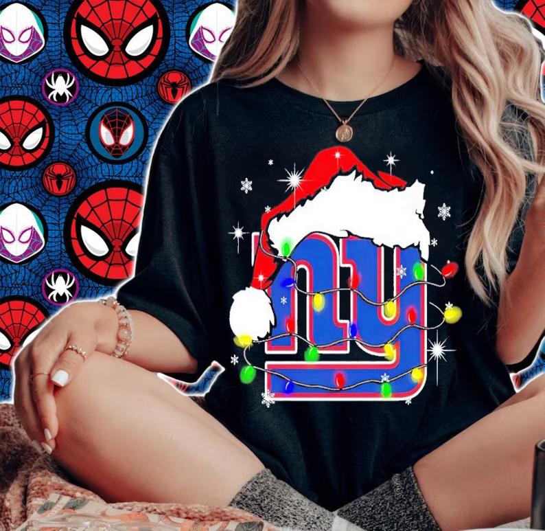New York Giants Santa hat Christmas shirt t-shirt woman shirt