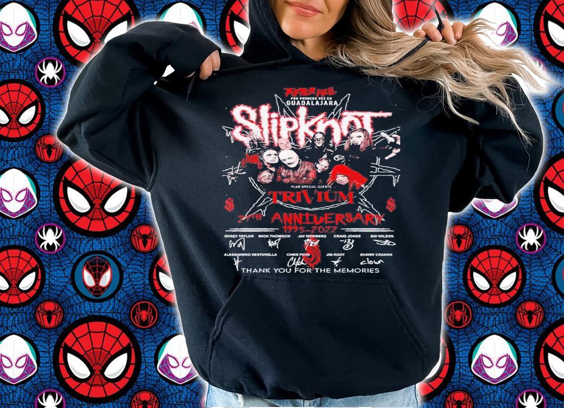 Slipknot Trivium 27th anniversary 1995 2022 thank you for the memories shirt t-shirt hoodie