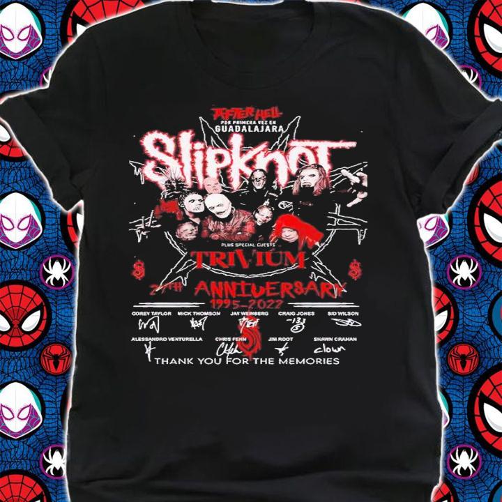 Slipknot Trivium 27th anniversary 1995 2022 thank you for the memories shirt t-shirt shirt