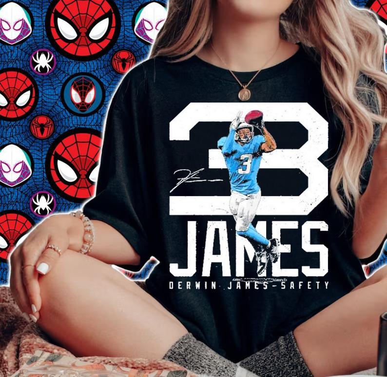 Derwin James Los Angeles C Bold Number Football Shirt t-shirt woman shirt