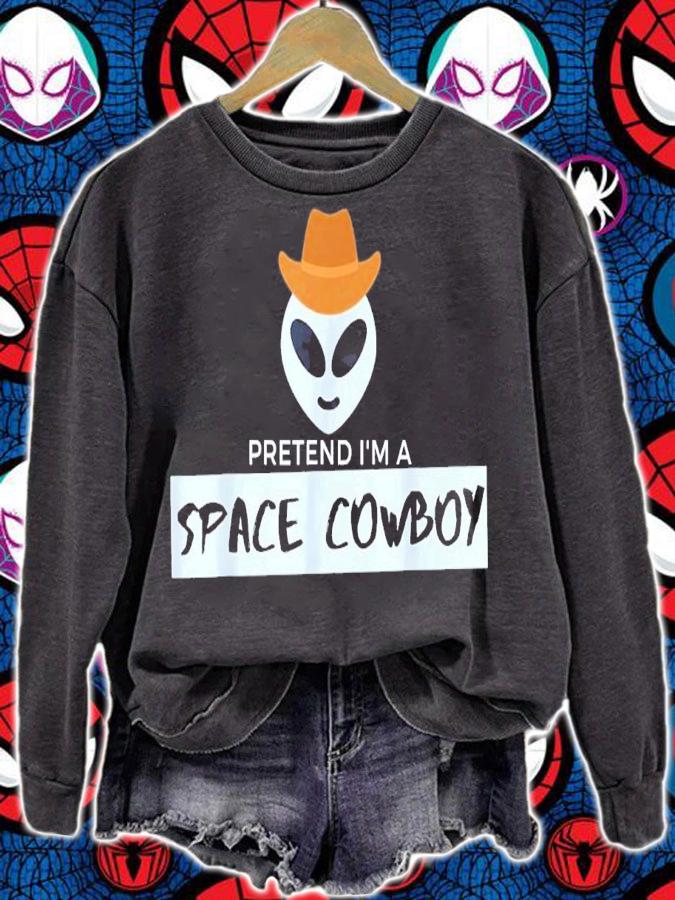 Lazy Halloween Pretend I'm A Space Cowboy T-Shirt t-shirt sweatshirt