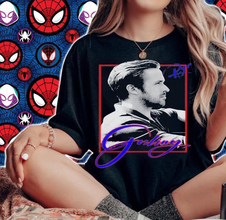 Actor Ryan Gosling Portrait Photographic T-Shirt t-shirt woman shirt