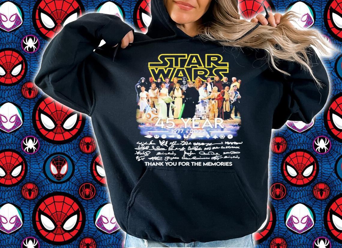 Star Wars 45 year 1977 2022 thank you for the memories shirt t-shirt