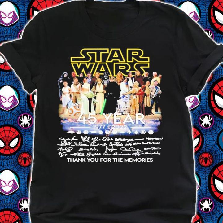 Star Wars 45 year 1977 2022 thank you for the memories shirt t-shirt