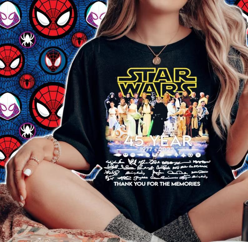 Star Wars 45 year 1977 2022 thank you for the memories shirt t-shirt