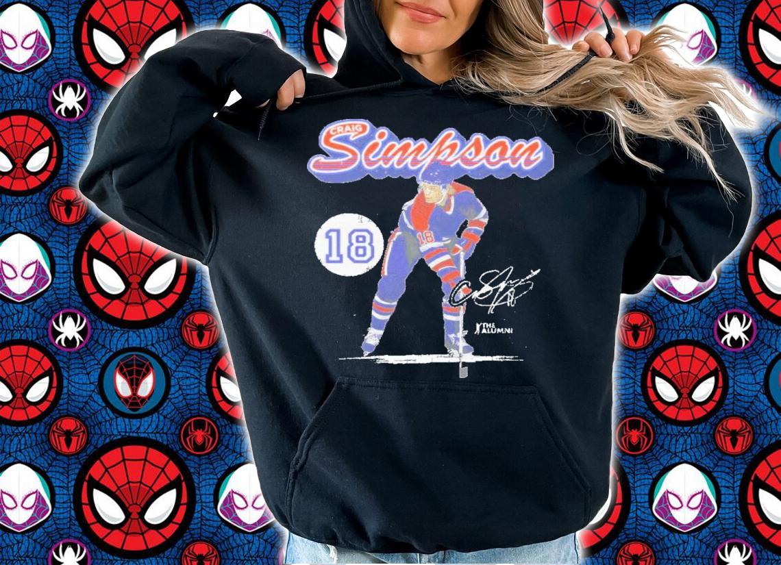 Craig Simpson Edmonton Retro Script Hockey Signatures Shirt t-shirt