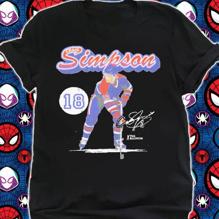 Craig Simpson Edmonton Retro Script Hockey Signatures Shirt t-shirt