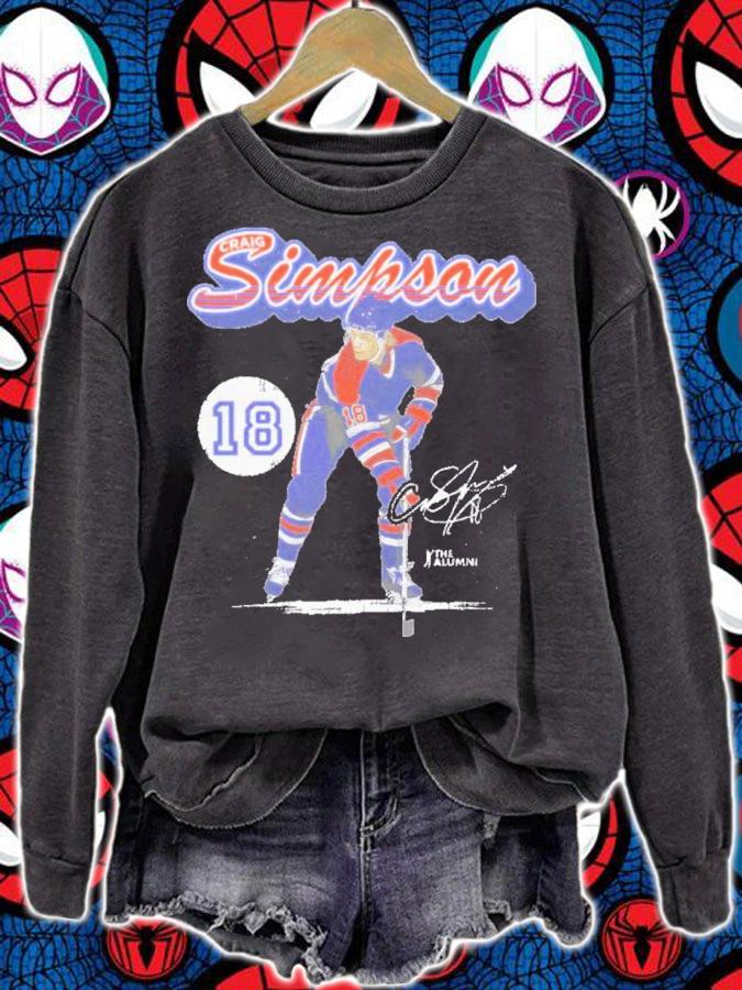 Craig Simpson Edmonton Retro Script Hockey Signatures Shirt t-shirt