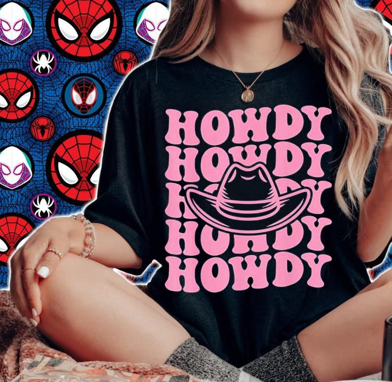 Groovy Howdy Rodeo Country Southern Cowgirl Hat T-Shirt t-shirt woman shirt
