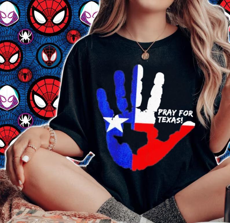 Hand Pray For Texas Flag Shirt t-shirt woman shirt