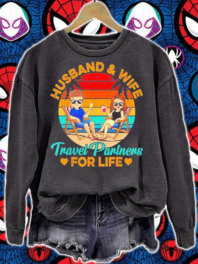 Husband And Wife Travel Partners For Life Beach Traveling T-Shirt t-shirt
