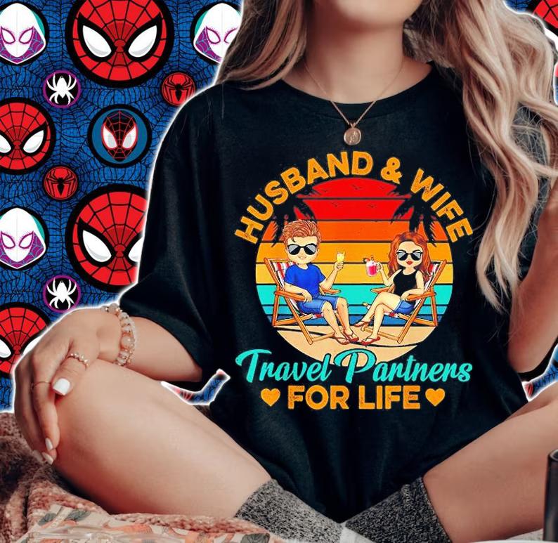 Husband And Wife Travel Partners For Life Beach Traveling T-Shirt t-shirt