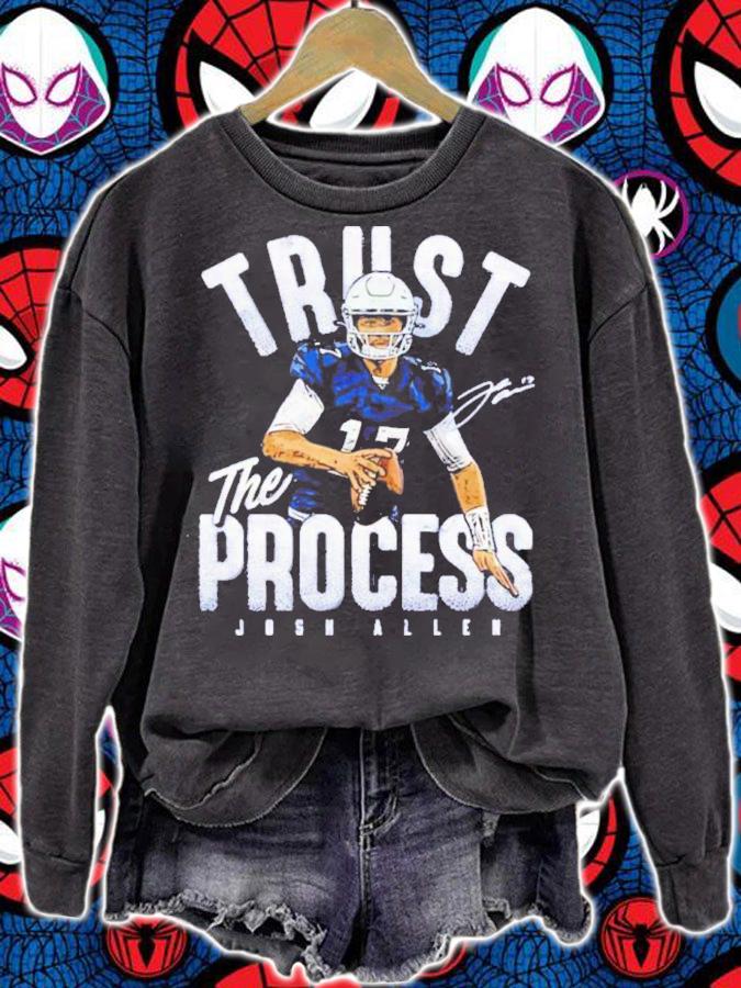 Josh Allen Trust The Process For Buffalo Bills Shirt t-shirt sweatshirt