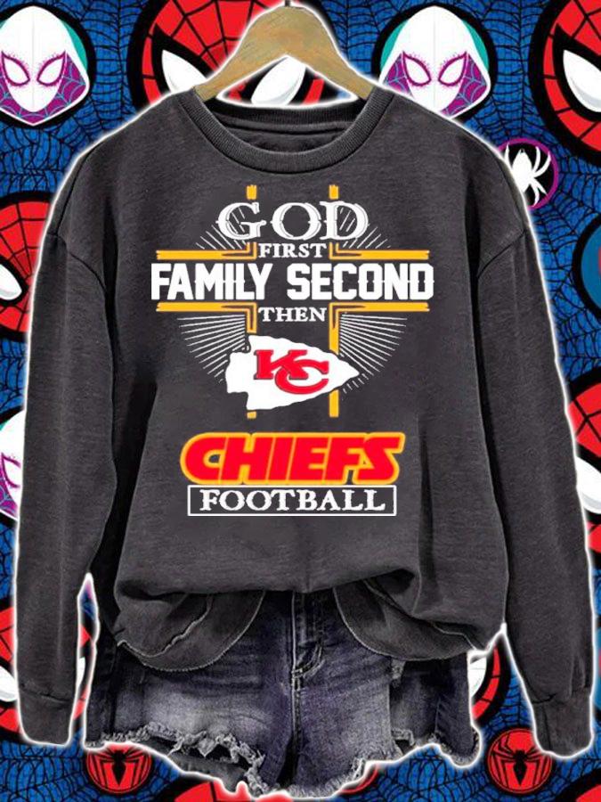 Kansas City Chiefs God First Family Second Then Chiefs Football Shirt t-shirt