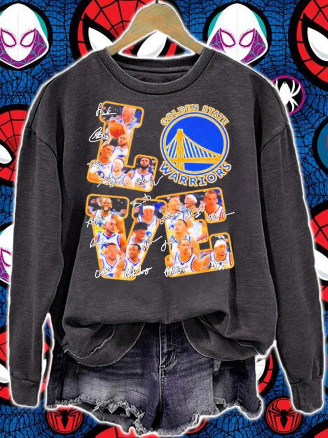 Love Golden State Warriors Team NBA Champions Signatures T-Shirt t-shirt sweatshirt