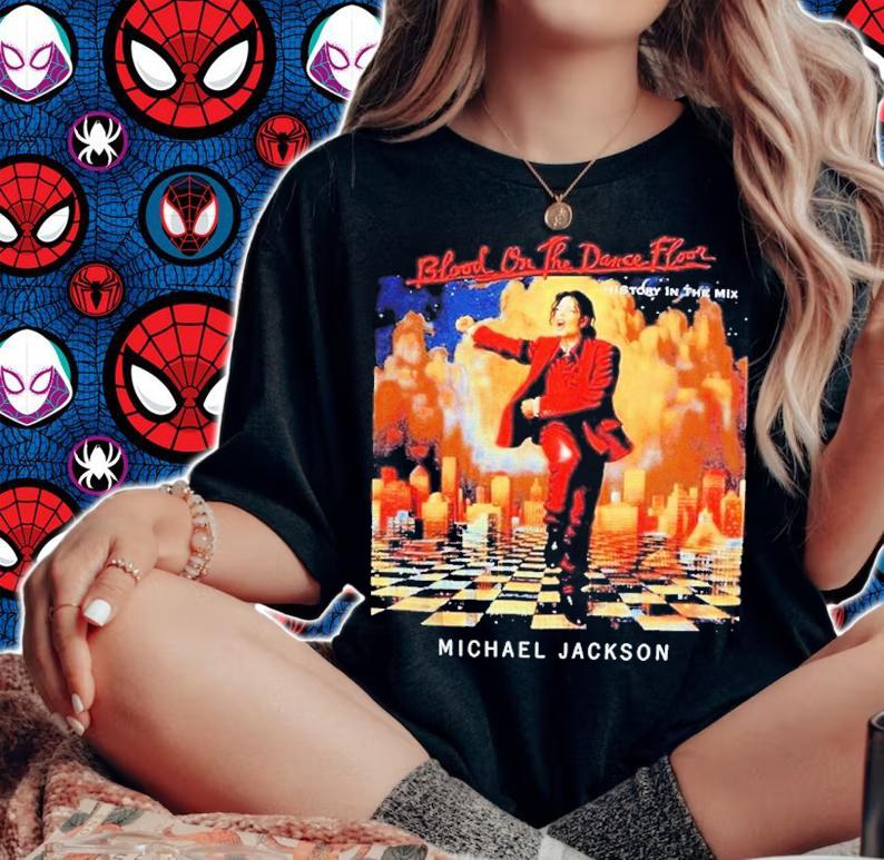 Michael Jackson Blood Shirt On The Dance Floor Boyfriend Fit Girls t-shirt woman shirt