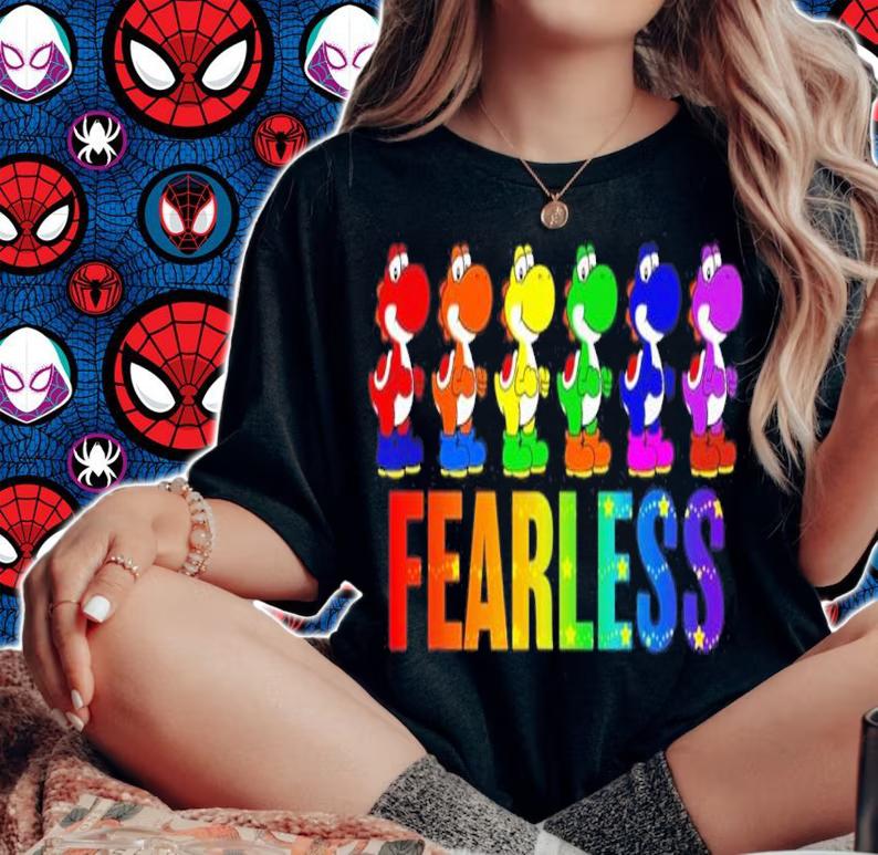 Nintendo Yoshi Fearless Rainbow shirt t-shirt woman shirt