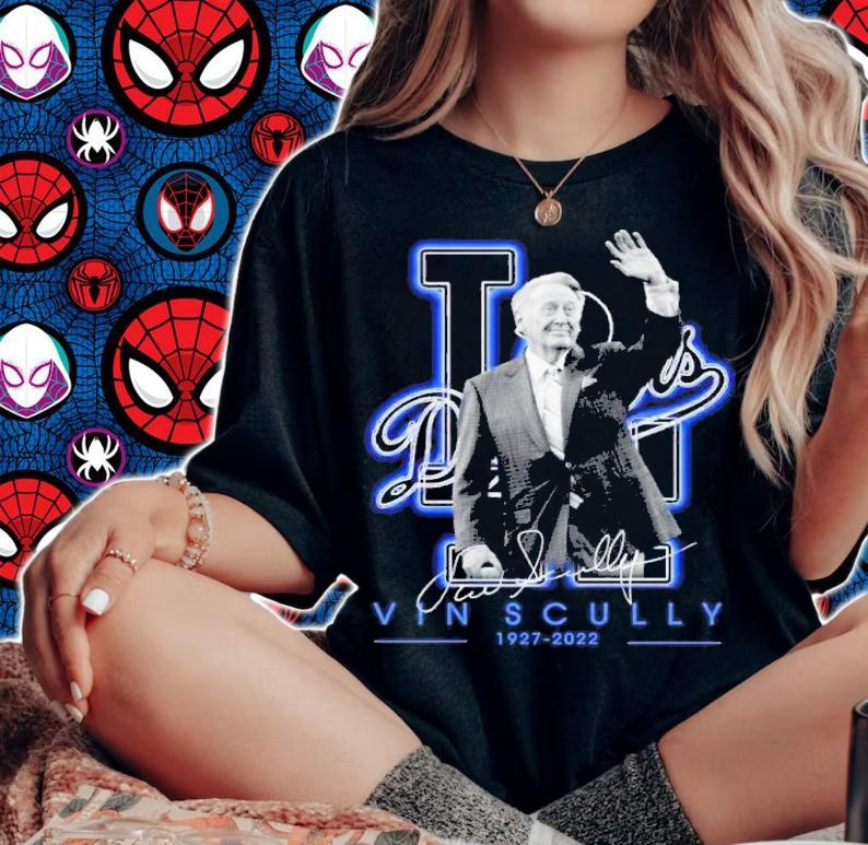 Vin Scully 1927-2022 Los Angeles Dodgers Signature Shirt t-shirt woman shirt