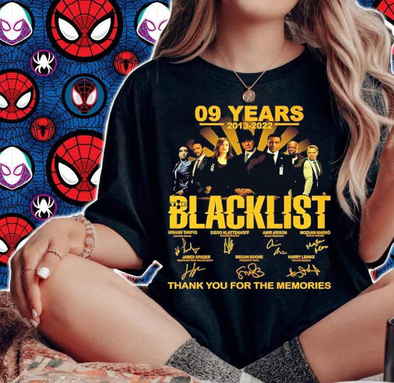 09 Years 2013-2022 The Blacklist Signatures Thank You For The Memories Shirt t-shirt woman shirt