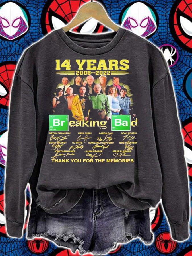 14 Years 2008-2022 Breaking Bad Signatures Thank You For The Memories Shirt t-shirt