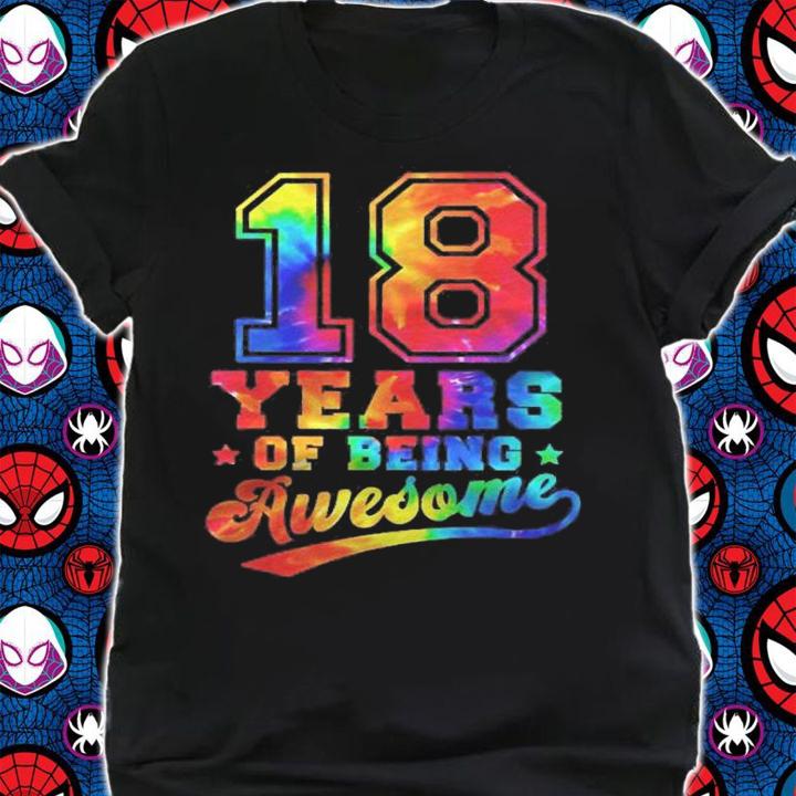 18 Years Old 18Th Birthday Tie Dye Awesome Boys Girls Shirt t-shirt