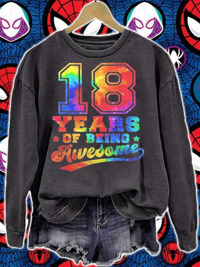 18 Years Old 18Th Birthday Tie Dye Awesome Boys Girls Shirt t-shirt
