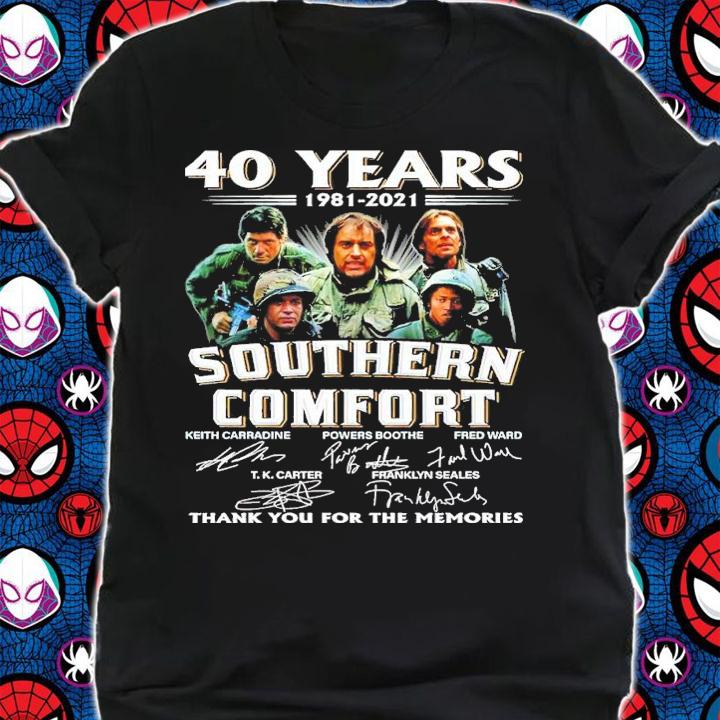 40 Years 1981-2021 Southern Comfort Signatures Thank You For The Memories Shirt t-shirt shirt