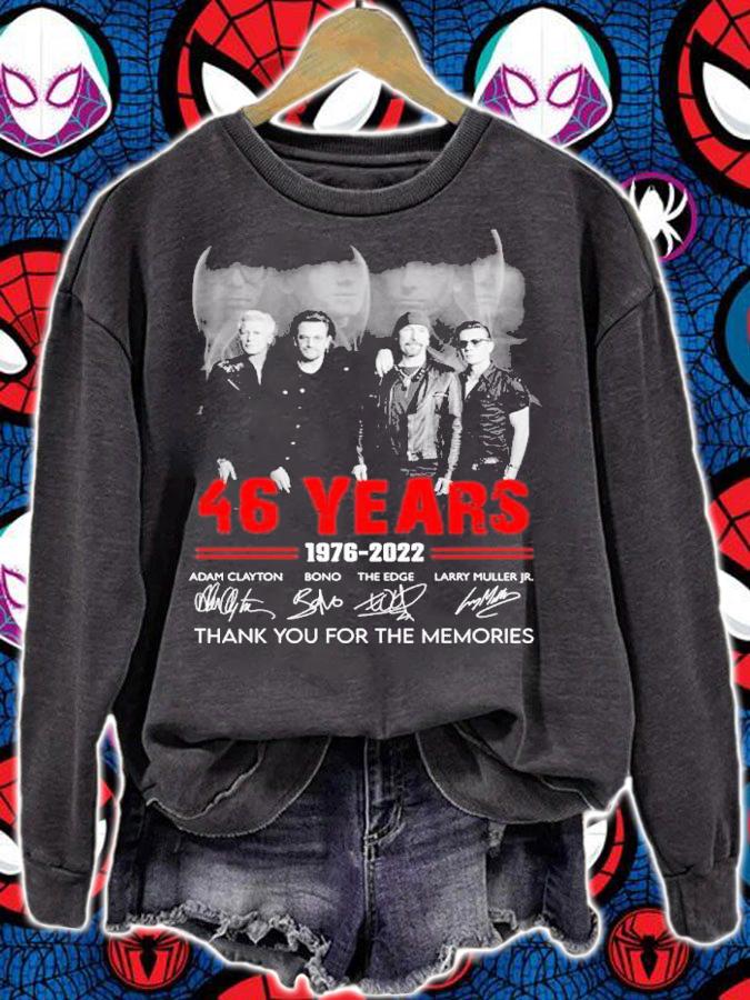 46 years 1976-2022 signatures Adam Clayton Bono The Edge Larry Muller Jr shirt t-shirt
