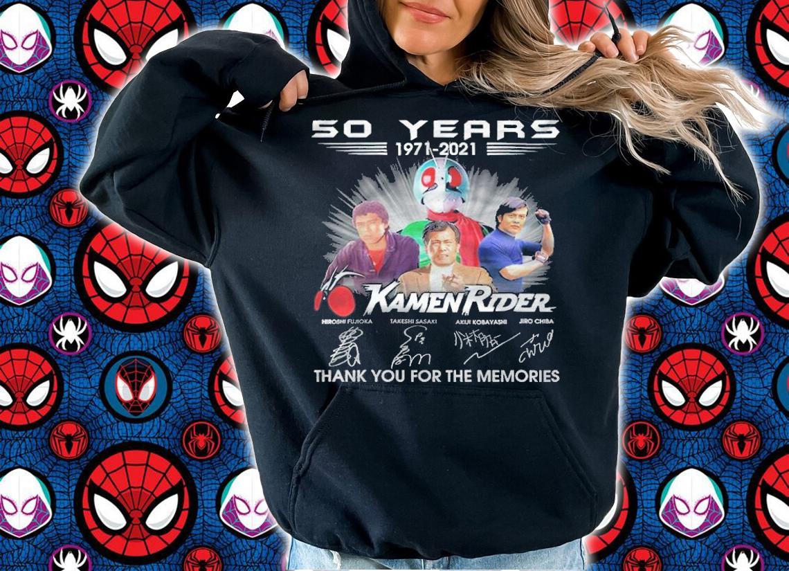 50 Years 1971-2021 Kamen Rider Signatures Thank You For The Memories Shirt t-shirt