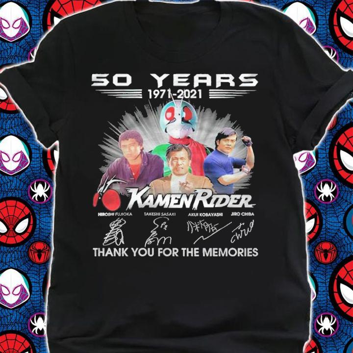 50 Years 1971-2021 Kamen Rider Signatures Thank You For The Memories Shirt t-shirt