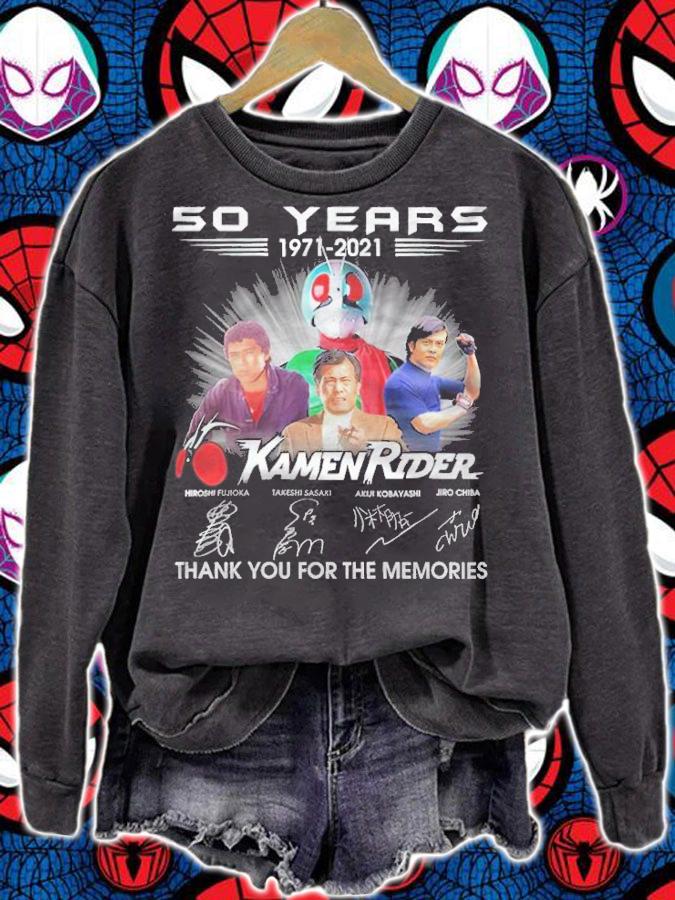 50 Years 1971-2021 Kamen Rider Signatures Thank You For The Memories Shirt t-shirt