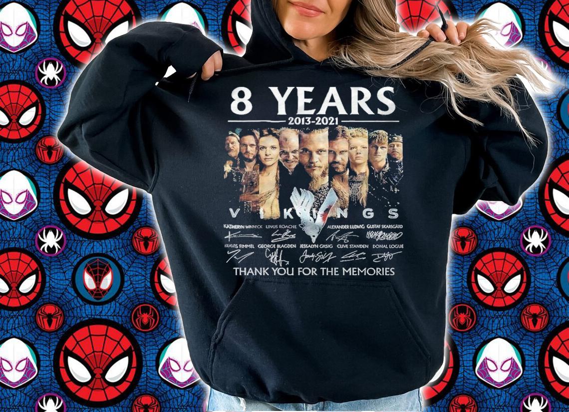 8 years 2013-2021 Vikings signatures shirt t-shirt
