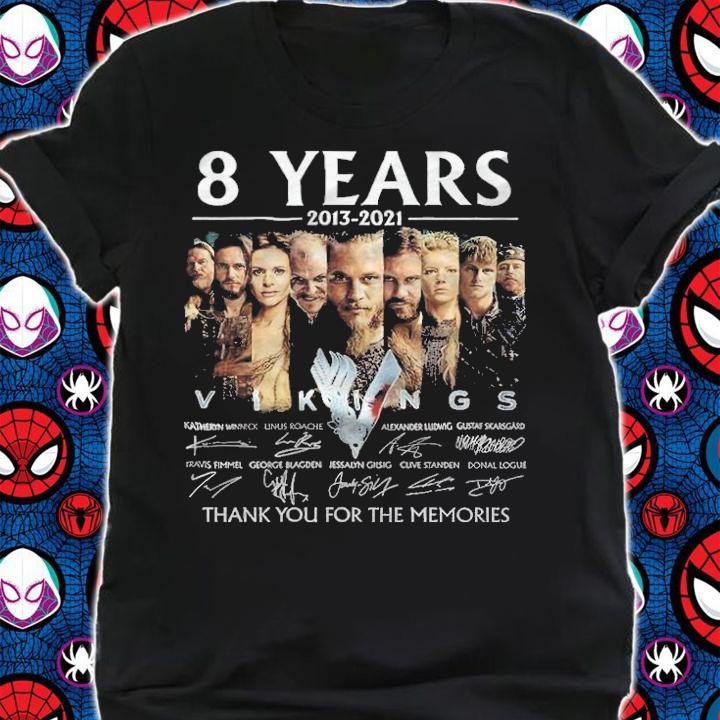 8 years 2013-2021 Vikings signatures shirt t-shirt