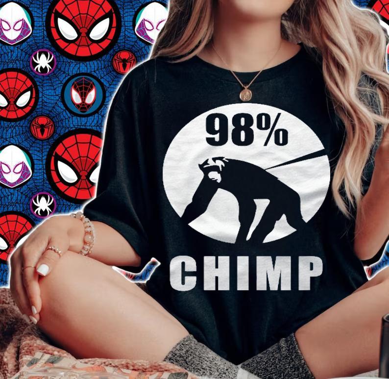 98% Chimp Funny Chimpanzee Ape Monkey Shirt t-shirt woman shirt