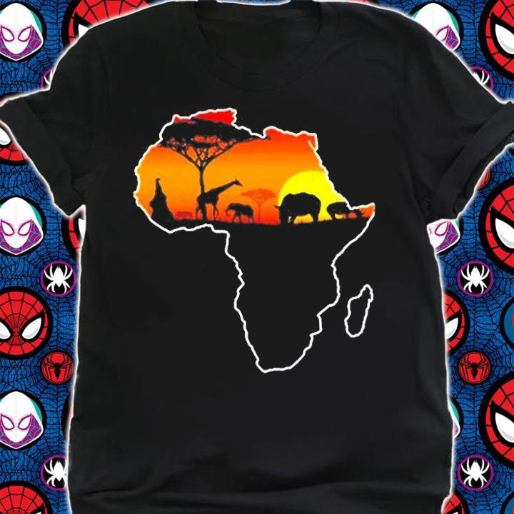 African Animals Safari Africa Map T-Shirt t-shirt shirt
