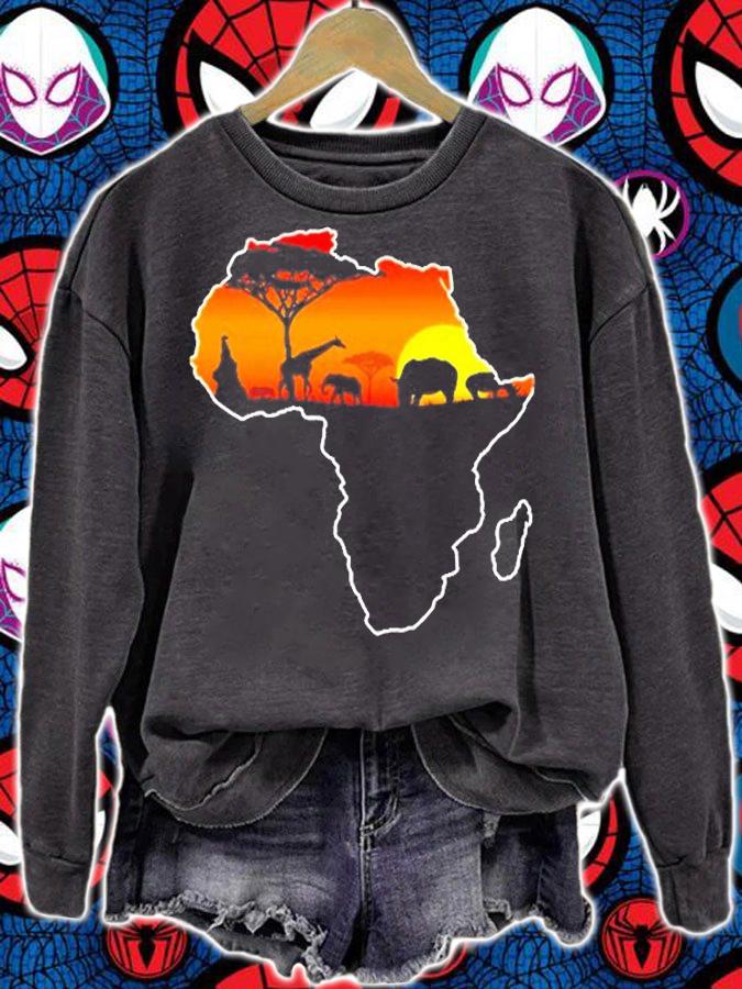 African Animals Safari Africa Map T-Shirt t-shirt sweatshirt