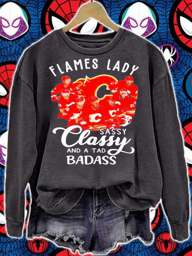 Algary Flames Lady Sassy Classy And A Tad Badass T-Shirt t-shirt sweatshirt
