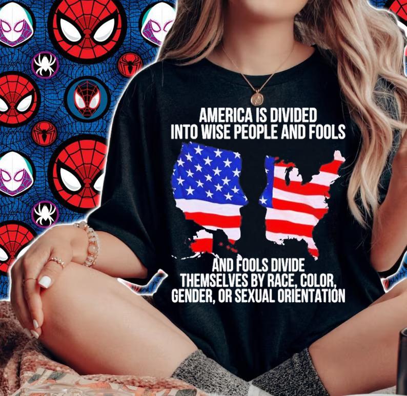 America is divided into wise people and fools and fools divide shirt t-shirt